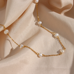 Load image into Gallery viewer, Gold Pearl Necklace Everyday Necklace

