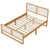 Modern Full Size Wood Bed Frame in White and Walnut