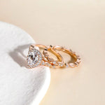 Load image into Gallery viewer, 2pc S925 Pear Cut Ring Set

