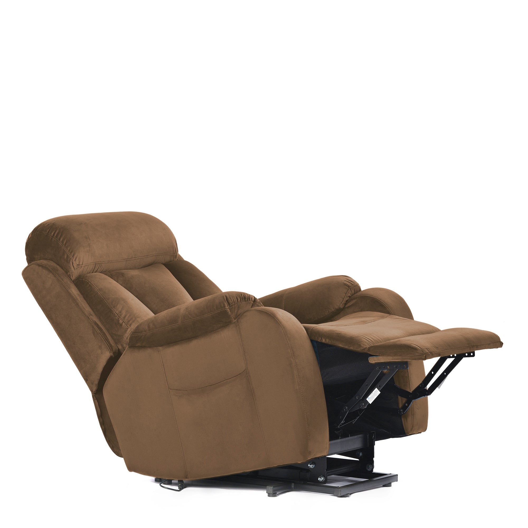 Velvet Brown Power Recliner Chair with Remote Control