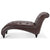 Dark Brown Faux Tufted Armless Chaise Lounge