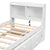 Twin Bed with USB & Type-C Ports, LED Lights, Bookcase Headboard, Trundle & 3 Drawers In White