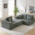 3-Seater Modular Corduroy Sofa In Green Flexible Configuration