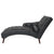 Black Faux Leather Chaise Lounge Arm Chair