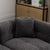 Gray Teddy Fleece Sectional Sofa with Multi-Functional Storage Ottoman