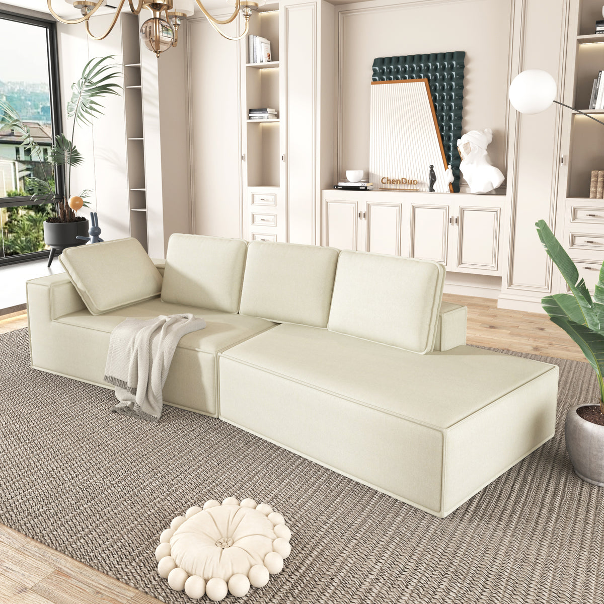 Marrakech Chaise Lounge Sofa in Beige