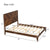 Walnut Tone Queen Mid-Century Modern Wooden Bed Frame