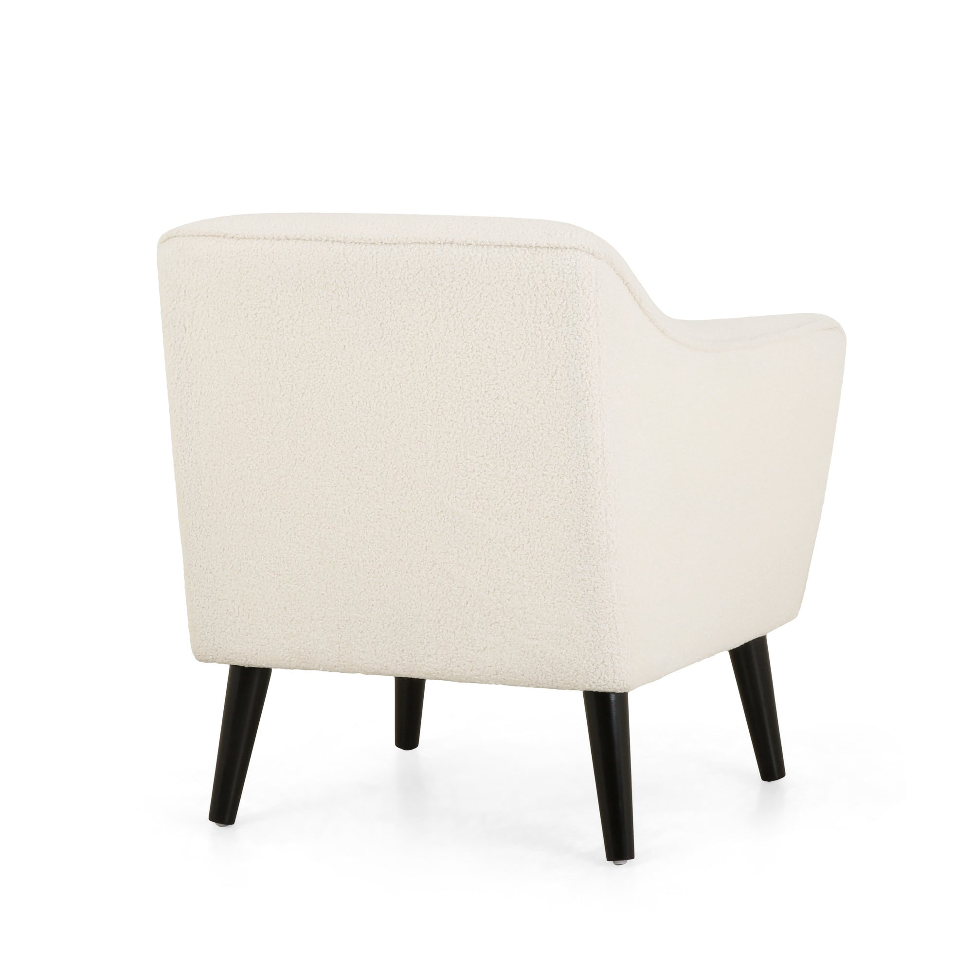 Stylish Upholstered Armchair In Ivory Fabric