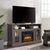 Classic TV Media Stand Modern Entertainment Console with Fireplace Insert for TV Up to 65 In Dark Walnut Black