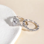Load image into Gallery viewer, 2pc S925 Pear Cut Ring Set
