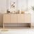 Minimalist MDF Sideboard with 4 Doors and Rebound Device for Living Room and Entryway In Apricot Cream