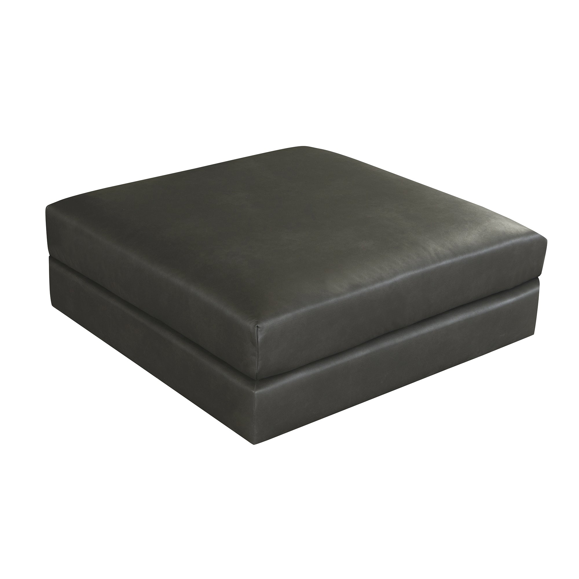 Casablanca Modular Sectional Sofa with Movable Ottoman in Black Palomino