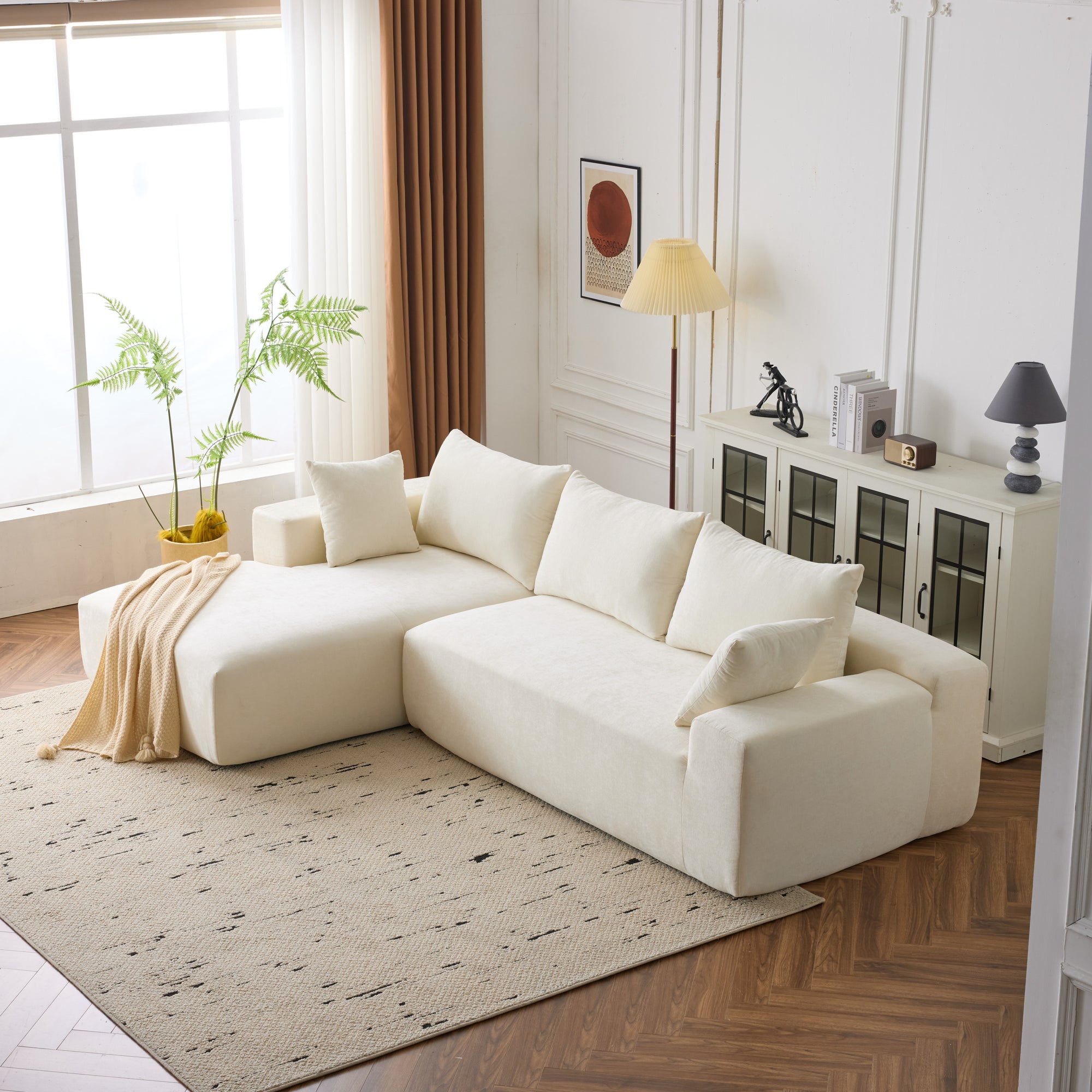 Dakar 4-Seat Minimalist Modular Sofa in White