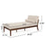 Elegant Beige-Brown Chaise Lounge with Detachable Cushions