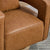 Open Back Brown Swivel Barrel Chair With Weathered Base