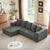 4-Seater Modular Chenille Sofa In Blue Cloud