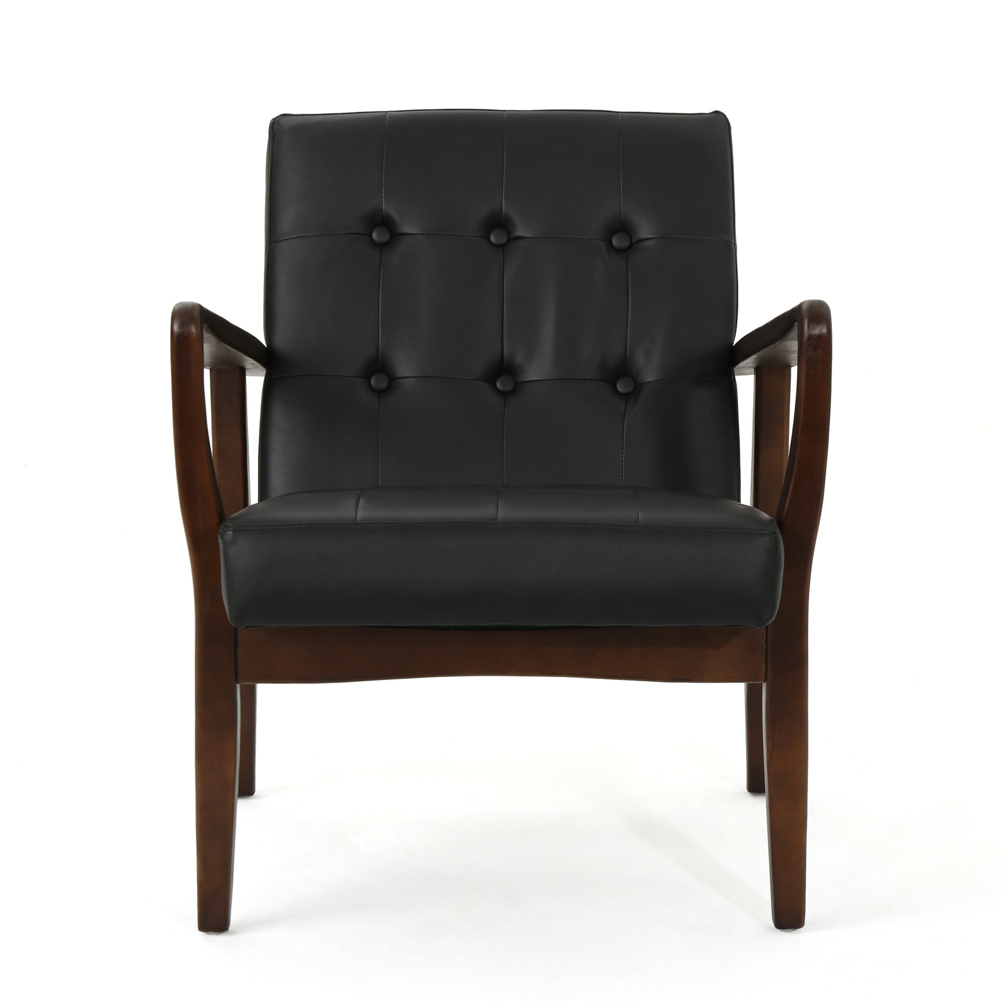 Mid Century Modern Faux Leather Club Chair