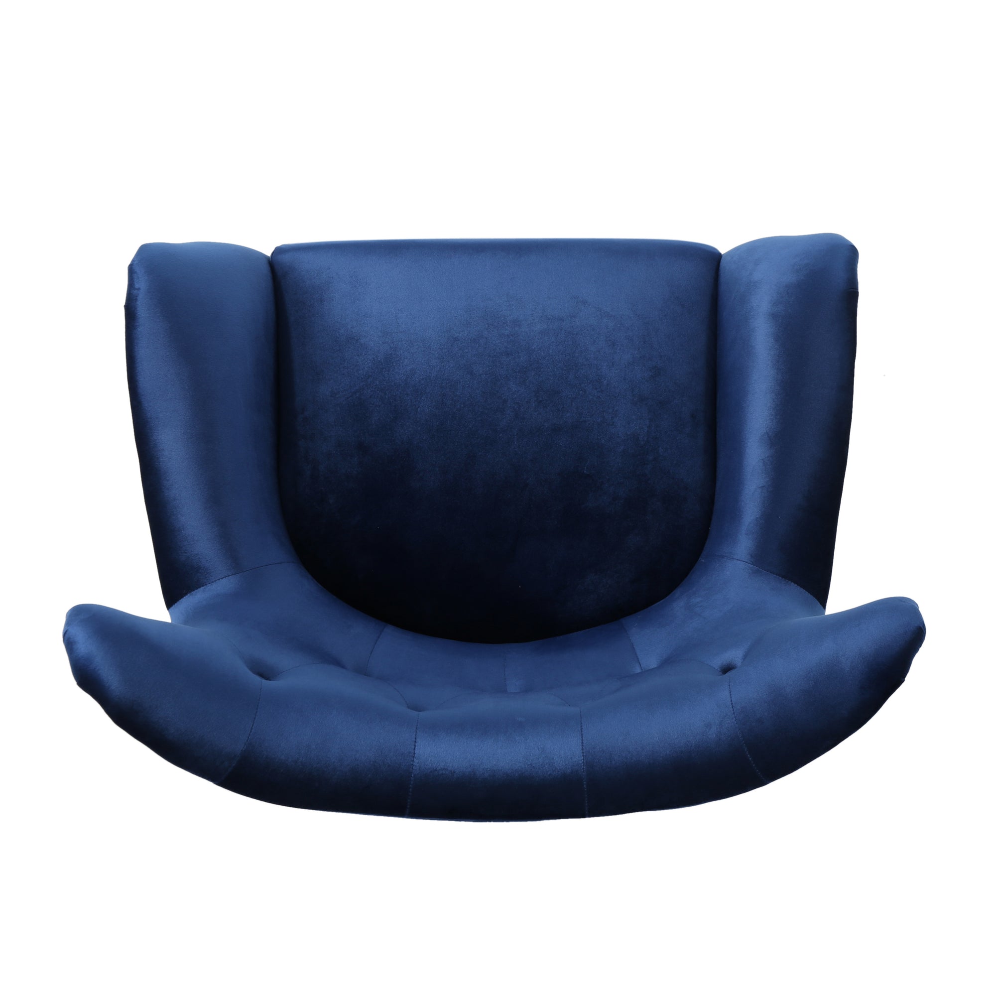 Stylish Arm Chair Upholstered In Navy Blue Velvet