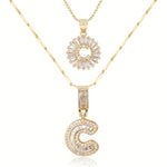 Load image into Gallery viewer, 2pc 14k Diamond Letter Initial Necklaces
