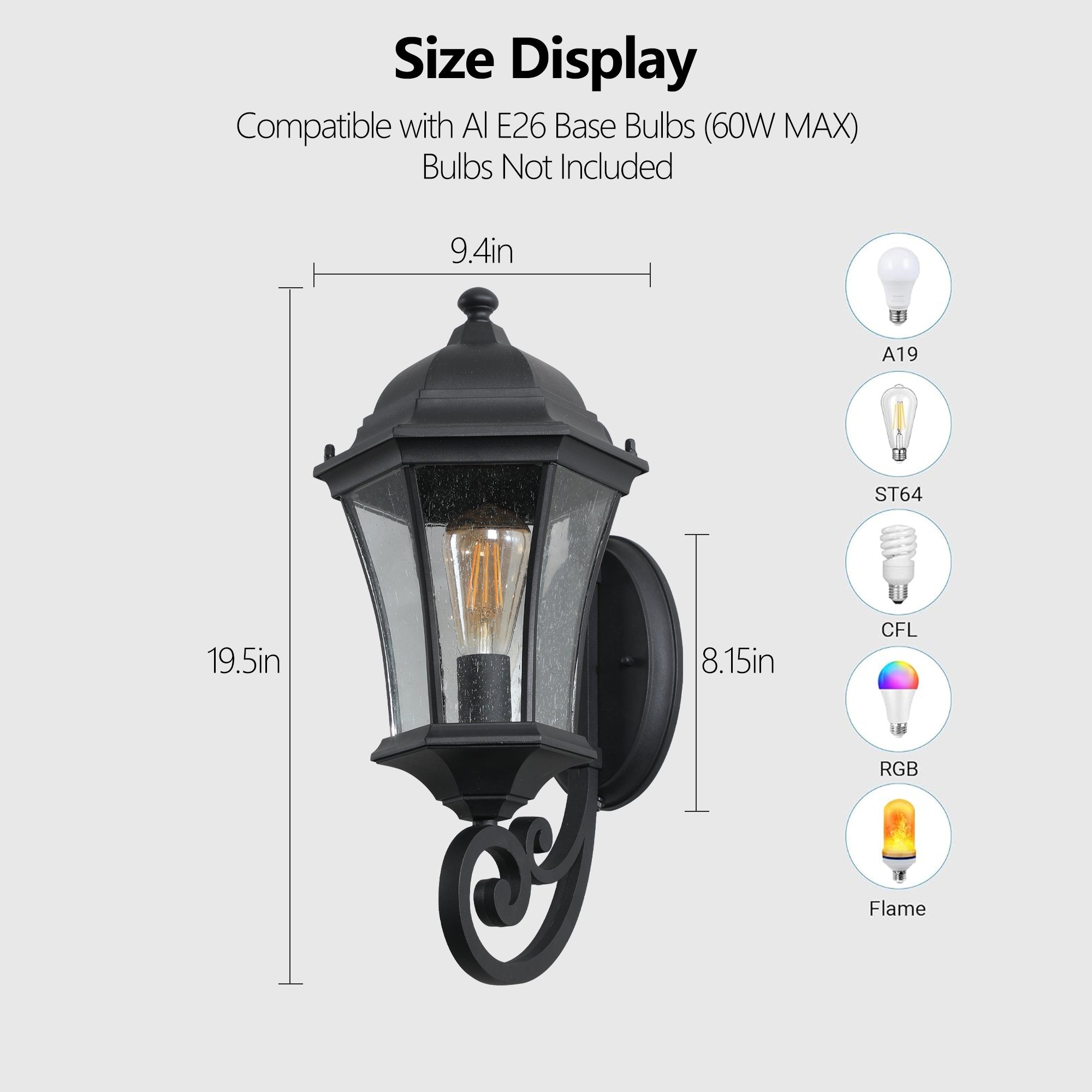 Retro Outdoor Waterproof Glass Retro Wall Lamp