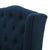 Upholstered Wingback Chair In Navy Blue Linen