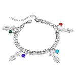 Load image into Gallery viewer, Linked Family Charm with Birthstone Bracelet
