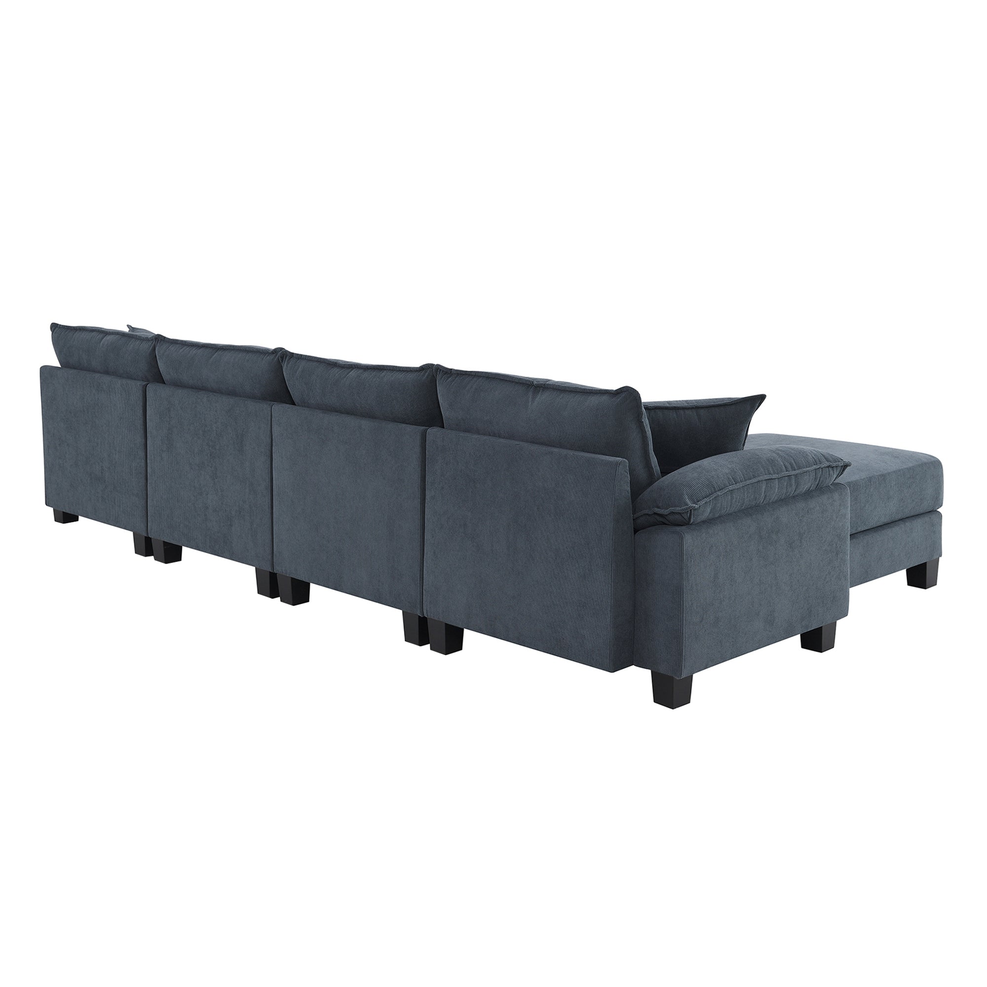 Oslo Modular U-Shaped Corduroy Sofa in Gray