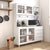 Large Kitchen Hutch Cabinet Freestanding Pantry Storage with 4 Doors 4 Drawers Microwave Shelf In White