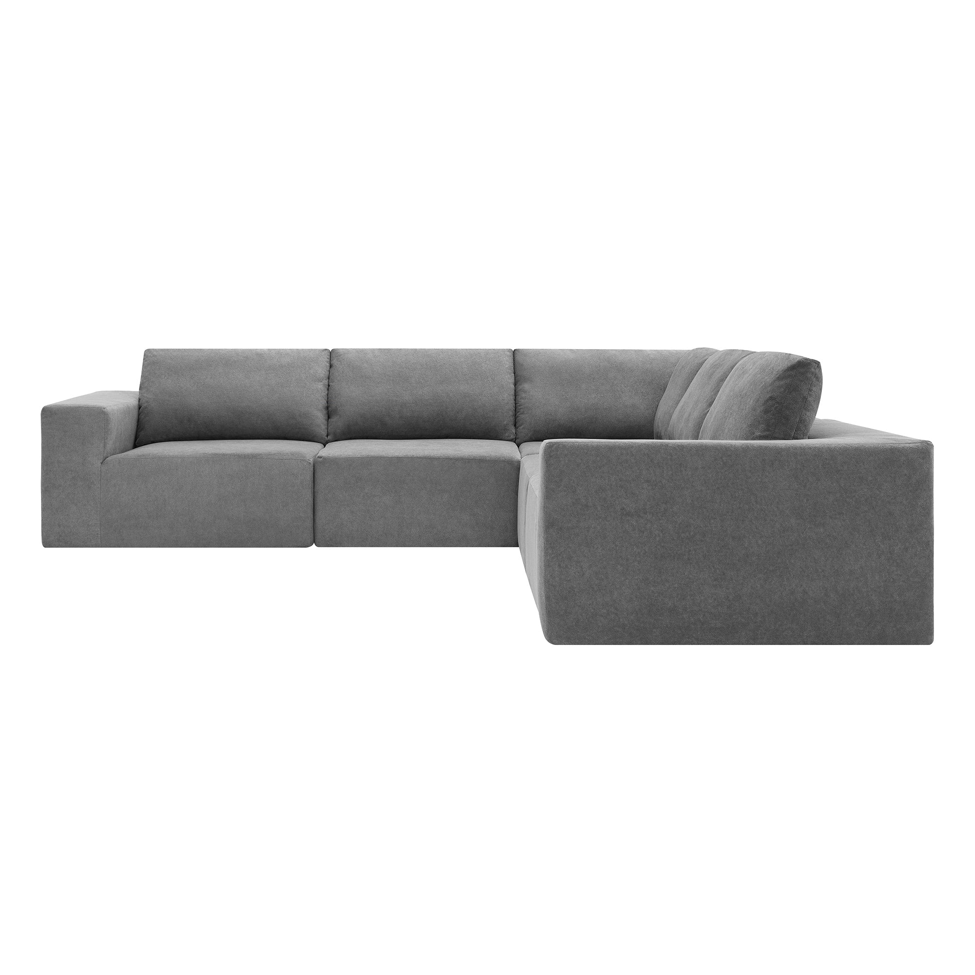 Kyoto Modular Sectional Sofa with Terrycloth Fabric in Gray