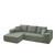 Modern Corduroy Upholstered Modular Sectional Sofa Set With Free Combination Design And Five Pillows In Green