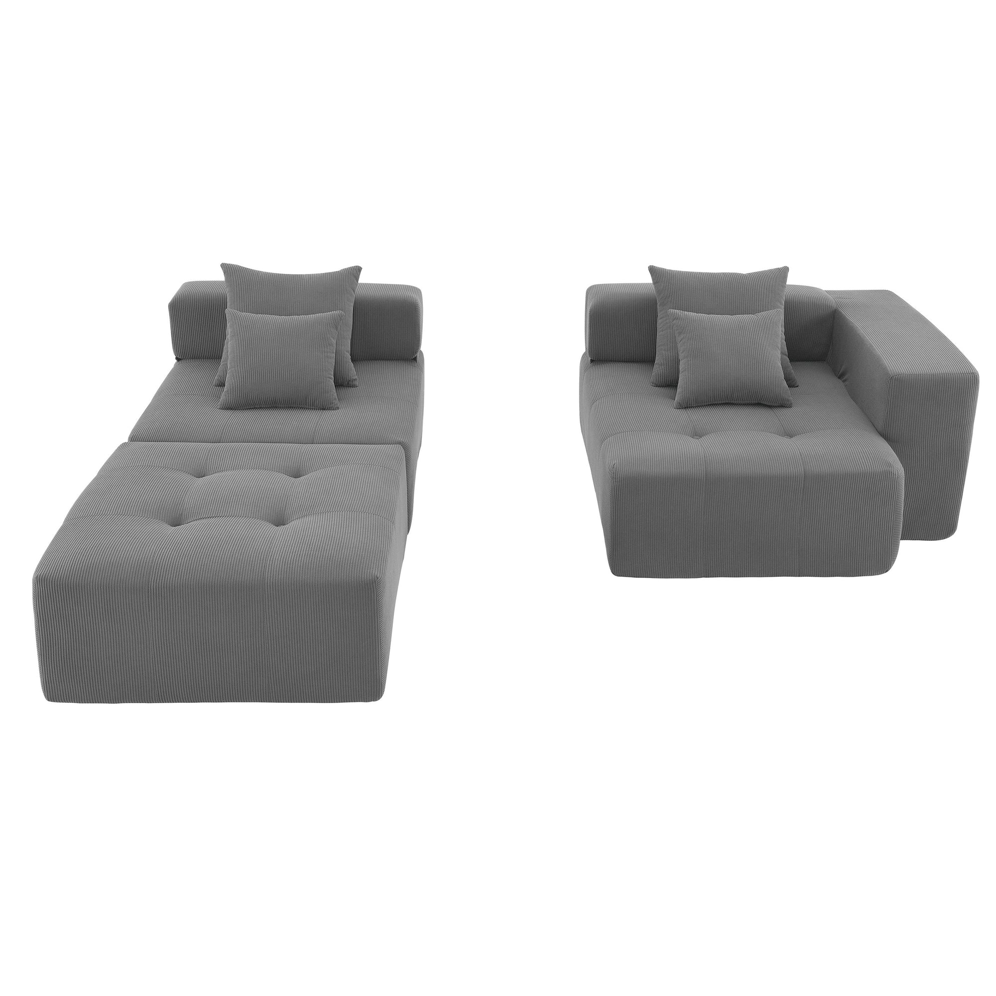 Maputo 4-Seat Modular Sofa in Gray