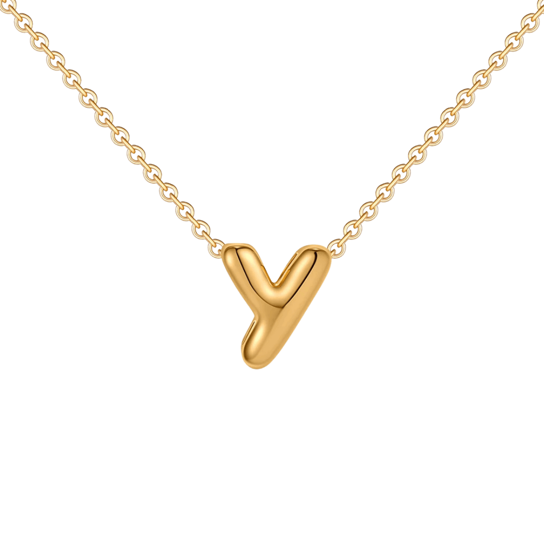 Dainty Bubble Initial Necklace
