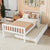 White Twin Bed with Pull-Out Trundle