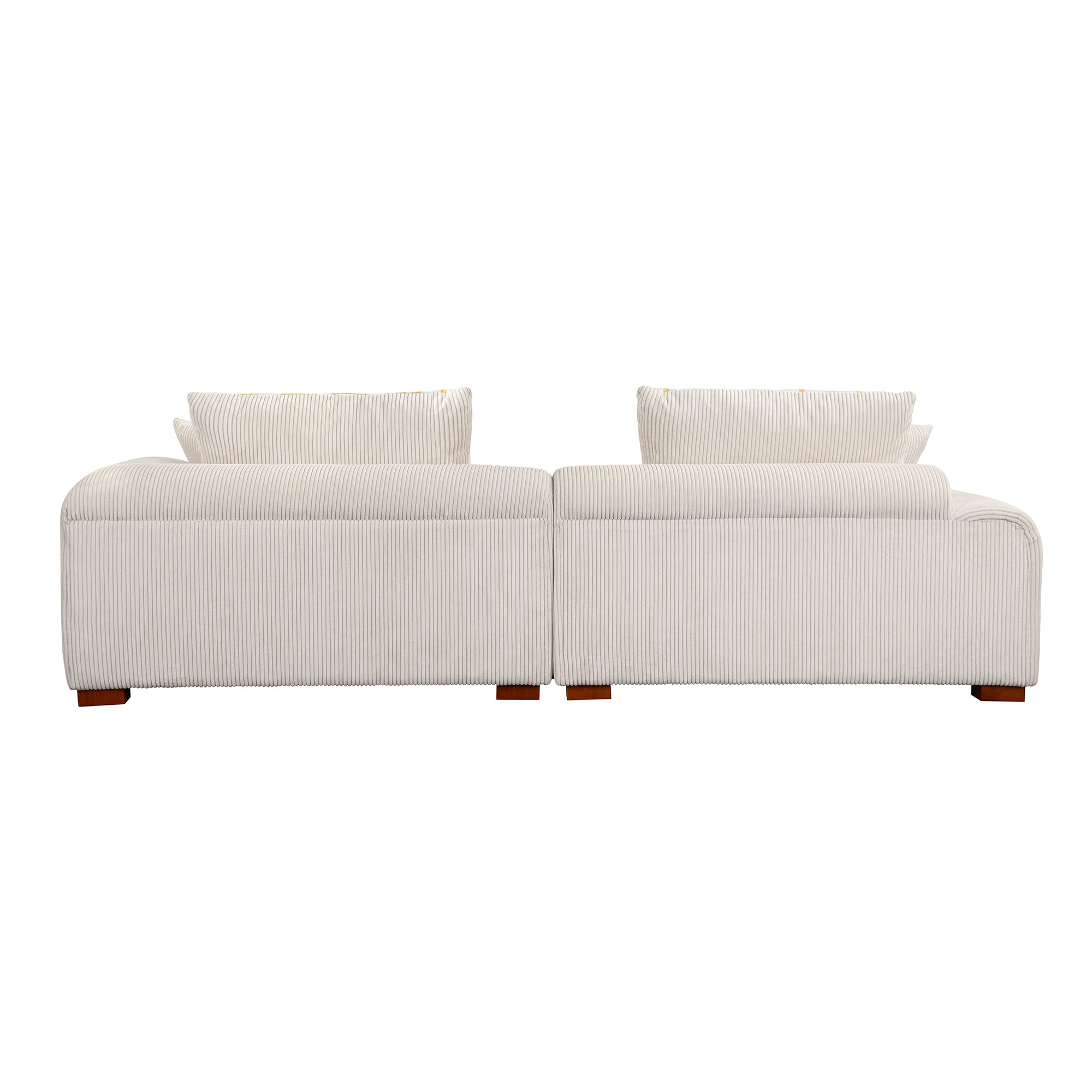 Accra 2-Seat Minimal Corduroy Sofa in Beige