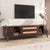 Rattan TV Stand for TVs Up to 75 Inch Modern Farmhouse Media Console with Solid Wood Legs In Natural Wood and Brown