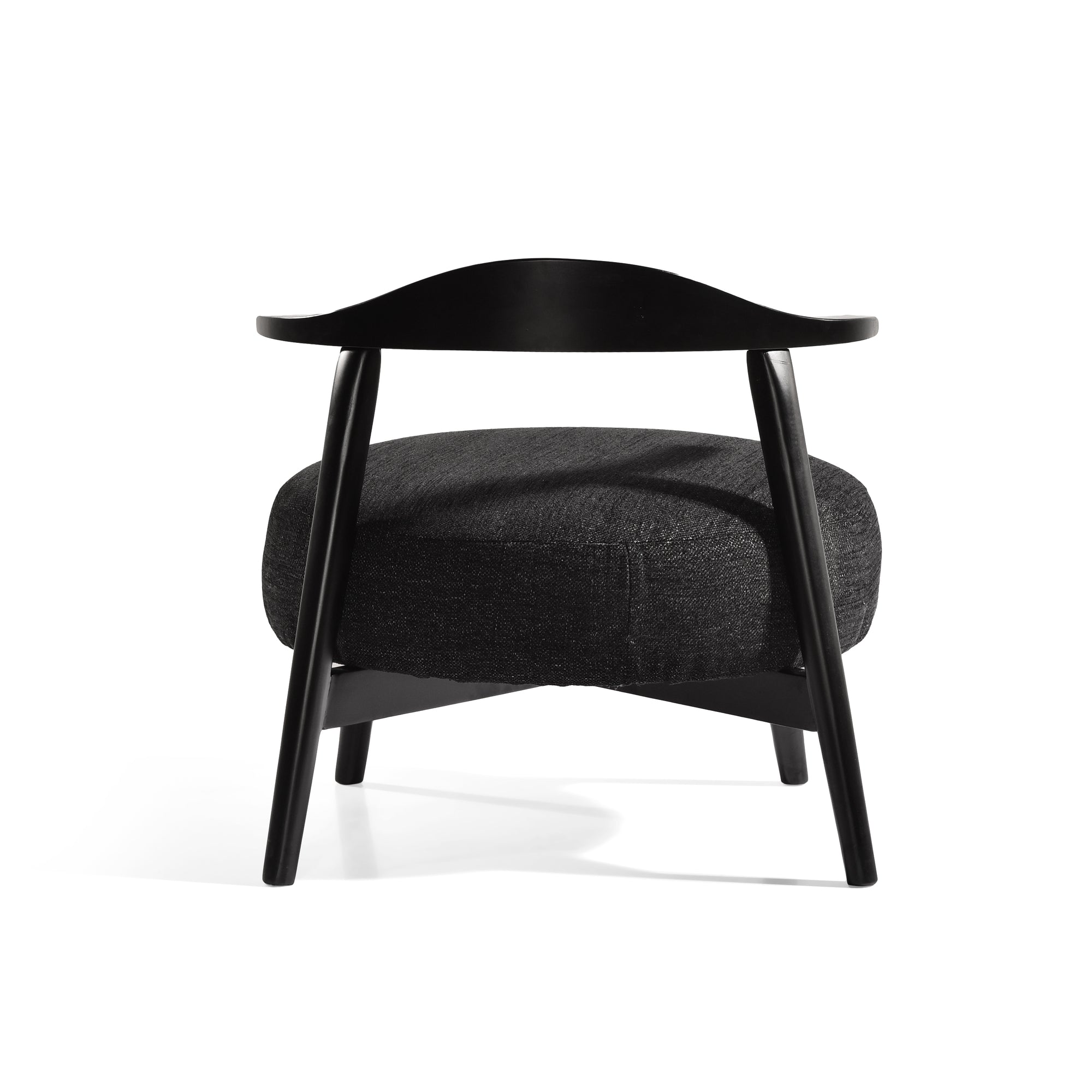 Black Fabric Accent Chair with Birch Wood Legs