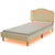 Twin Bed Frame with Adjustable LED Lights and Beige Velvet Upholstery