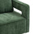 Open Back Chair Green Chenille Swivel Accent Chair With Gold Stainless Steel Base