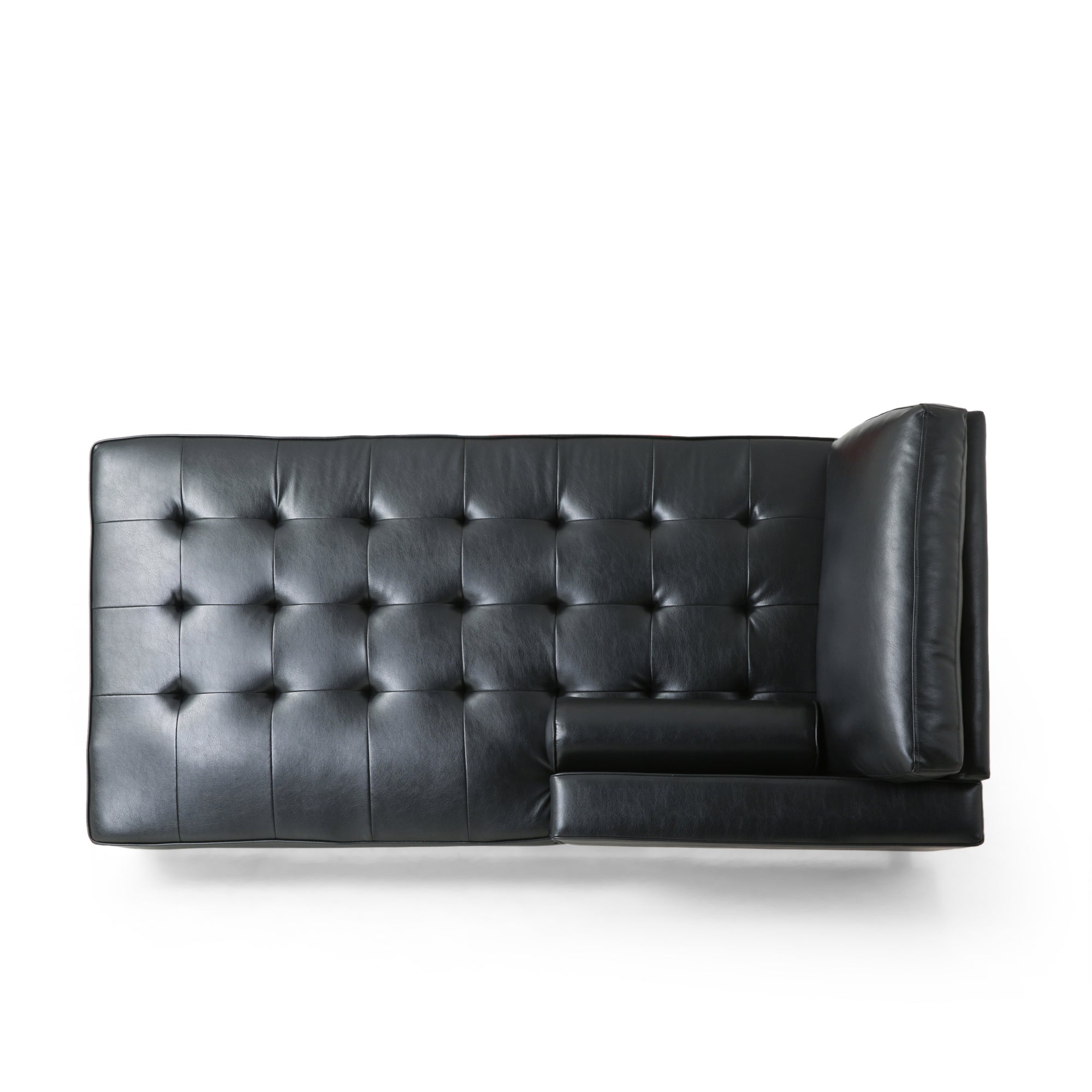 Contemporary Chaise Lounge with Button Tufting and Bolster Pillow