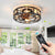 Caged Ceiling Fan with Lights and Remote Control