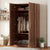 2-Door Wooden Wardrobe Armoire with 3 Storage Shelves In Brown