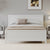 Queen Size Bed with Solid Wood Frame in White