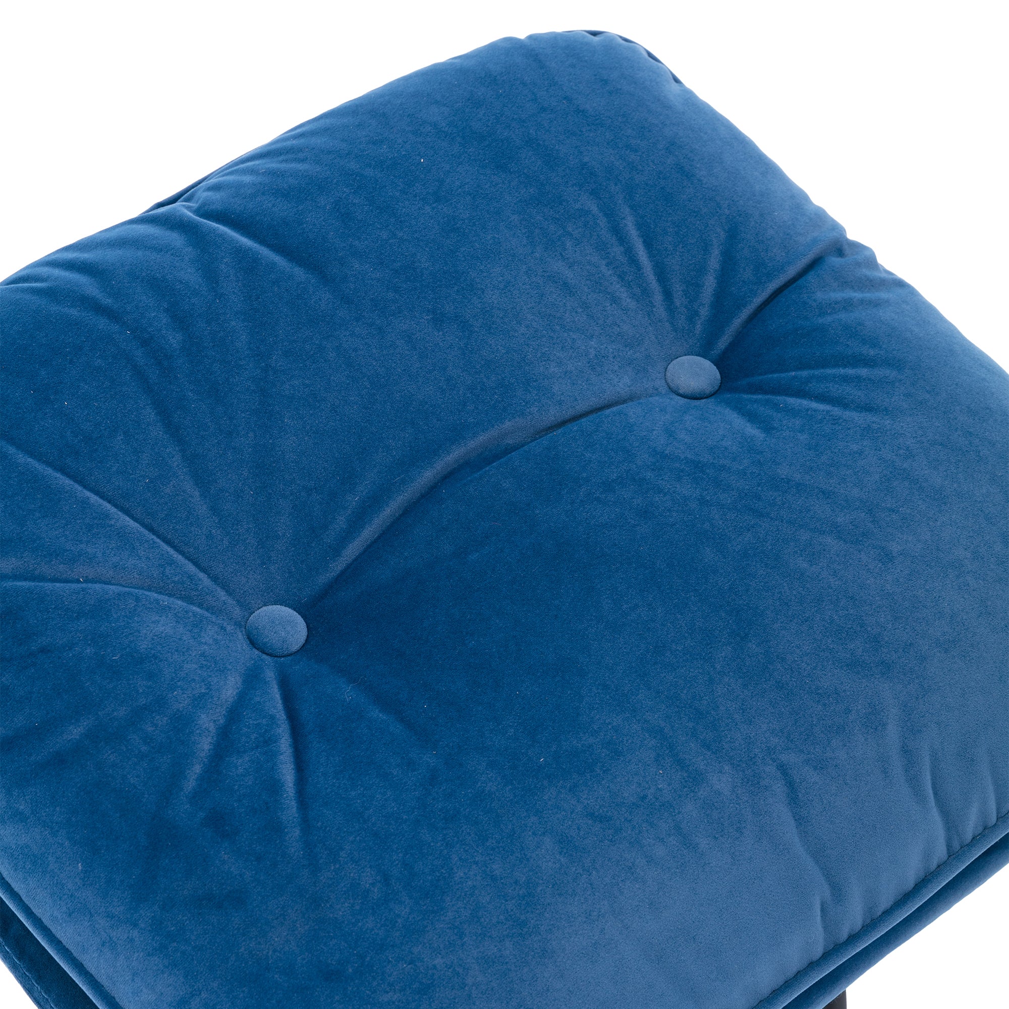 Blue Velvet Accent Chair with Ottoman