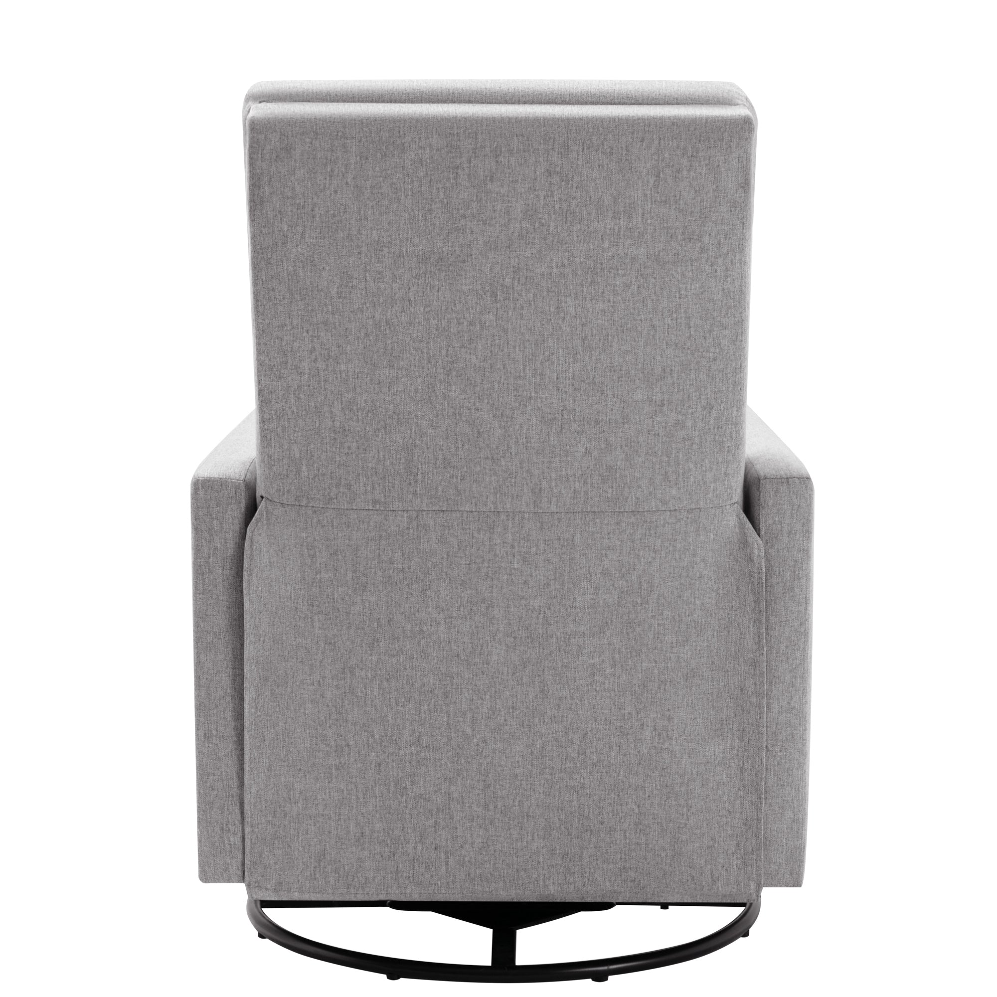 Modern Gray Upholstered Swivel Recliner Chair