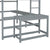 Gray Full Size High Loft Bed with Built-in Desk, Ladder Platform, and Guardrails