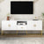 Modern TV Stand for TVs Up to 70 Inches with 1 Drawer, 2 Cabinets and Metal Legs In White