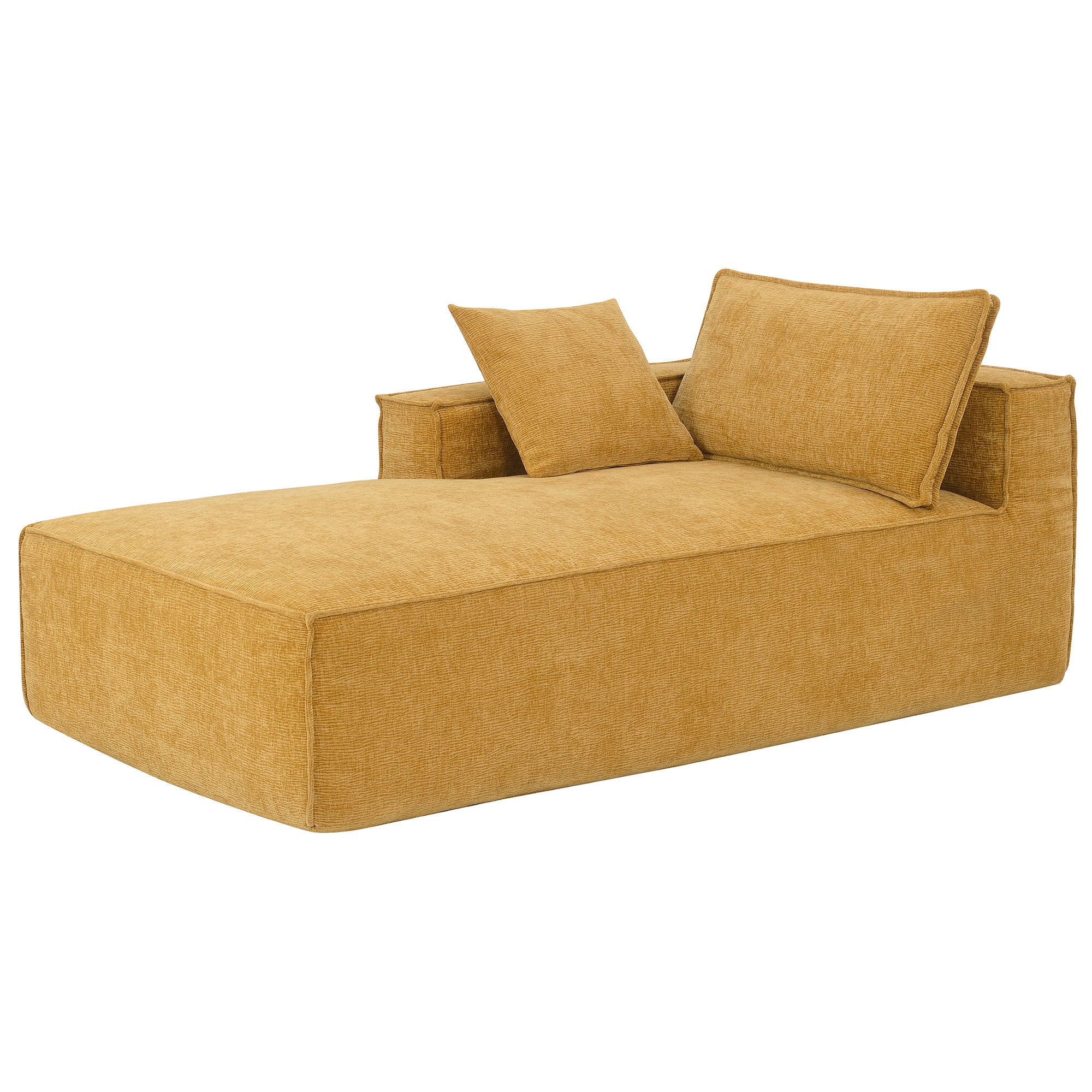 Cairo 4-Seat Modular Wrinkle-Resistant Chenille Sofa in Yellow