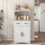 Wooden Kitchen Cabinet White Pantry Storage Microwave Cabinet with Storage Drawer In White