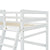 White Twin Size High Loft Bed with Inclined Ladder and Guardrails