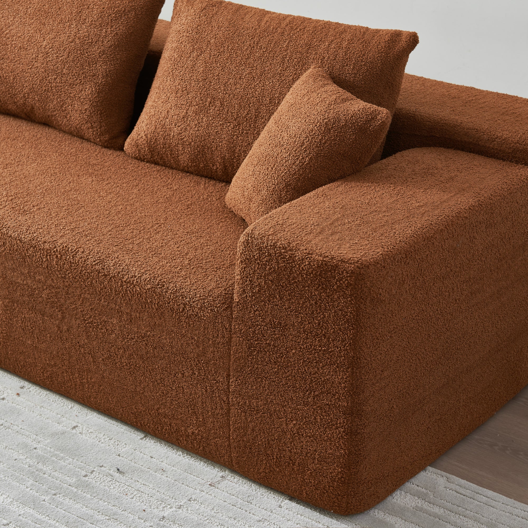 Lusaka 4-Seat Modern Sectional Sofa in Orange